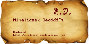 Mihalicsek Deodát névjegykártya